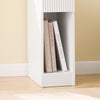 SoBuy Turn Masa cu o lățime îngustă de 20 cm cu sertar de design ondulat, masă îngustă pentru canapea, mese de noapte pentru dormitor și living, culoare alb și lemn 20 x 35 x 60 cm FBT111-W