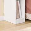 SoBuy Turn Masa cu o lățime îngustă de 20 cm cu sertar de design ondulat, masă îngustă pentru canapea, mese de noapte pentru dormitor și living, culoare alb și lemn 20 x 35 x 60 cm FBT111-W
