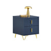 SoBuy FBT115-B Table de Chevet, Table de Nuit avec 2 tiroirs, Table d’appoint Moderne pour Chambre et Salon, Bleu L40 x P40 x H47 cm