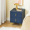 SoBuy Pat FBT115-B, noptieră cu 2 sertare, masă modernă pentru dormitor și living, albastru L40 X P40 X A47 cm