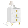 SoBuy FBT115-L-W Noptiera dormitor - Noptiera cu 3 sertare, Masuta de cafea pentru living - Comoda moderna L40 x D40 x H63 cm Alb