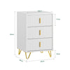 SoBuy FBT115-L-W Noptieră - Noptieră cu 3 sertare, Masă laterală pentru dormitor - Dulap modern de depozitare, alb L40 x P40 x H63 cm