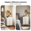 SoBuy FBT115-L-W Noptieră - Noptieră cu 3 sertare, Masă laterală pentru dormitor - Dulap modern de depozitare, alb L40 x P40 x H63 cm