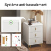 SoBuy FBT115-L-W Noptieră - Noptieră cu 3 sertare, Masă laterală pentru dormitor - Dulap modern de depozitare, alb L40 x P40 x H63 cm
