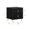 SoBuy FBT115-SCH Table de Chevet - Table de Nuit avec 2 tiroirs, Table d'appoint pour Chambre à Coucher - Meuble de Rangement Moderne, Noir, L40 x P40 x H47 cm