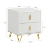 SoBuy FBT115-W Noptieră - Noptieră cu 2 Sertare, Măsuță Laterală pentru Dormitor - Mobilier de Depozitare Modern, Alb L40 x P40 x H47 cm