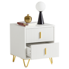 SoBuy FBT115-W Noptieră - Noptieră cu 2 Sertare, Măsuță Laterală pentru Dormitor - Mobilier de Depozitare Modern, Alb L40 x P40 x H47 cm