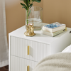 SoBuy FBT115-W Noptieră - Noptieră cu 2 Sertare, Măsuță Laterală pentru Dormitor - Mobilier de Depozitare Modern, Alb L40 x P40 x H47 cm
