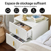 SoBuy FBT115-W Noptieră - Noptieră cu 2 Sertare, Măsuță Laterală pentru Dormitor - Mobilier de Depozitare Modern, Alb L40 x P40 x H47 cm