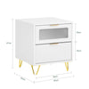 SoBuy FBT123-W Noptieră cu 2 Sertare, Masuță Laterală, Masuță de Cafea