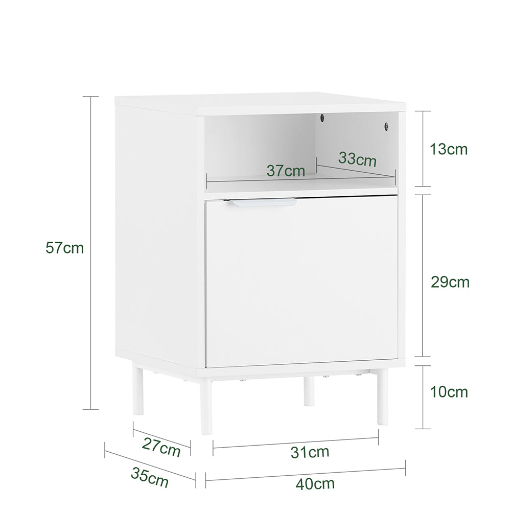 SoBuy FBT124-W Noptieră, Măsuță de Noptieră, Măsuță Laterală, Măsuță de Cafea