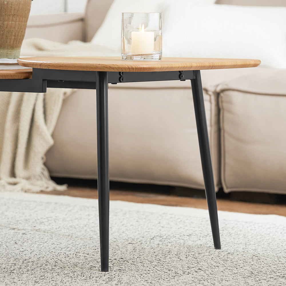 SoBuy FBT127-N Table Basse Table de Salon, Meuble de Salon Design, Structure en métal avec 2 Plateaux