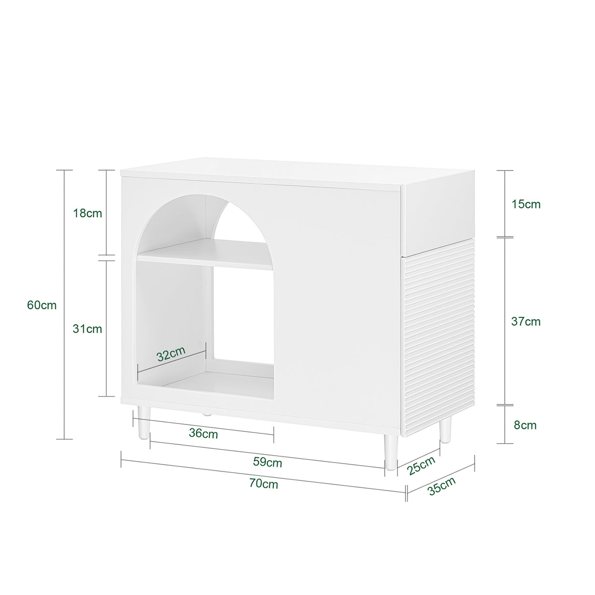 SoBuy FBT135-W Table d’Appoint, Bout de Canapé de Salon, Table à Café, Caisson de Bureau avec 1 Tiroir 1 Porte et Compartiments