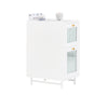 SoBuy FBT139-W Masă laterală cu 2 sertare Noptieră Masă de noptieră Masă de capăt Suport telefon
