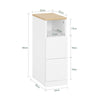 SoBuy FBT149-WN Noptieră Îngustă, Masă Laterală Subțire cu 2 Sertare și Raft, Organizator de Noptieră pentru Dormitor, Living, Alb, L 20 x A 35 x H 60 cm