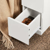 SoBuy FBT149-WN Noptieră Îngustă, Masă Laterală Subțire cu 2 Sertare și Raft, Organizator de Noptieră pentru Dormitor, Living, Alb, L 20 x A 35 x H 60 cm