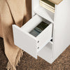 SoBuy FBT149-WN Noptieră Îngustă, Masă Laterală Subțire cu 2 Sertare și Raft, Organizator de Noptieră pentru Dormitor, Living, Alb, L 20 x A 35 x H 60 cm
