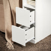 SoBuy FBT149-WN Noptieră Îngustă, Masă Laterală Subțire cu 2 Sertare și Raft, Organizator de Noptieră pentru Dormitor, Living, Alb, L 20 x A 35 x H 60 cm