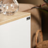 SoBuy FBT149-WN Noptieră Îngustă, Masă Laterală Subțire cu 2 Sertare și Raft, Organizator de Noptieră pentru Dormitor, Living, Alb, L 20 x A 35 x H 60 cm