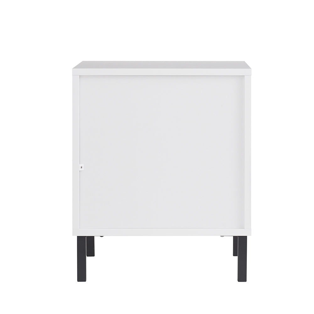 SoBuy FBT157-W Bout de Canapé Table de Chevet Table de Nuit Table d'Appoint Table Basse avec 2 Tiroirs pour Salon, Chambre ou Bureau, Pieds en Métal, L40 x P40 x H48 cm, Blanc