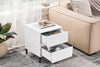 SoBuy FBT157-W Măsuță de capăt Măsuță de noptieră Măsuță auxiliară Măsuță de cafea cu 2 sertare pentru living, dormitor sau birou, picioare metalice, L40 x A40 x H48 cm, Alb