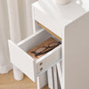 SoBuy Mese de noptieră cu blat și sertar detașabil, masă îngustă pentru canapea, noptiere și living pentru noptiere, masă alb și lemn 20 x 35 x 60 cm FBT163-Cross