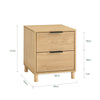 SoBuy FBT166-N Noptieră cu 2 sertare, Măsuță laterală pentru dormitor sau living, Natură l 40 x l 42 x î 47 cm