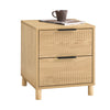 SoBuy FBT166-N Noptieră cu 2 sertare, Măsuță laterală pentru dormitor sau living, Natură l 40 x l 42 x î 47 cm
