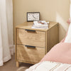 SoBuy Noptieră pentru dormitor - Noptieră cu 2 sertare, masă de zi, dulap canapea, noptieră, Natural L40 X P42 X A47 CM FBT166 -N