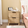 SoBuy FBT166-N Noptieră cu 2 sertare, Măsuță laterală pentru dormitor sau living, Natură l 40 x l 42 x î 47 cm