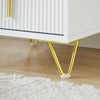 SoBuy FBT168-W Noptieră Chic Alb și Auriu – 3 Sertare și Poliță, Stil Modern