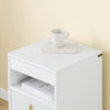 SoBuy FBT168-W Noptieră Chic Alb și Auriu – 3 Sertare și Poliță, Stil Modern