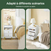 SoBuy FBT168-W Noptieră Chic Alb și Auriu – 3 Sertare și Poliță, Stil Modern