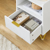 SoBuy Noptieră FBT169-W, noptieră cu sertar și raft, masă modernă pentru dormitor și living, alb L40 X P40 X A51 cm