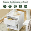 SoBuy FBT169-W Noptieră, Noptieră cu sertar și raft, Masă laterală modernă pentru dormitor și living, Alb L40 x A40 x H51 cm