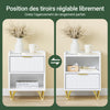 SoBuy FBT169-W Noptieră, Noptieră cu sertar și raft, Masă laterală modernă pentru dormitor și living, Alb L40 x A40 x H51 cm