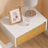 SoBuy FBT174-E-WN Table de Chevet Suspendue avec Lampe à détecteur de Mouvement Amovible et tiroir, Table de Nuit Flottante pour Chambre, Salon ou Couloir, 40x29.8x15.6cm, Blanc Naturel