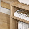 SoBuy FBT34-N Măsuță laterală cu roți, Măsuță rulantă cu 2 Nivele și Rafturi de Depozitare, Bibliotecă Mobilă pentru Living, Dormitor, Birou, L70 x l35 x H60cm Natural