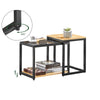 SoBuy FBT35-Sch Lot de 2 Tables Basses Gigognes Design Industriel Encastrable, Tables d’Appoint Empilable, Bouts de Canapé pour Salon