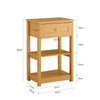SoBuy FBT46-N Noptieră cu 1 sertar și 2 rafturi, Masă laterală modernă, Natur, L45 x l30 x H68cm