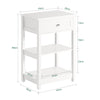 SoBuy FBT46-W Noptieră cu 1 Sertar și 2 Rafturi, Masă Laterală Modernă, Albă, L45 x l30 x H68cm
