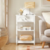 SoBuy FBT46-W Noptieră cu 1 Sertar și 2 Rafturi, Masă Laterală Modernă, Albă, L45 x l30 x H68cm