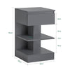 SoBuy FBT49-HGx2 Set de 2 Noptiere - Noptieră cu 1 sertar și 2 rafturi, Masă laterală pentru dormitor - Dulap de depozitare modern L39 x P39 x H65 cm Gri