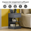 SoBuy FBT49-HG Noptieră - Noptieră cu 1 sertar și 2 rafturi, Masă laterală pentru dormitor - Dulap de depozitare modern L39 x P39 x H65 cm Gri