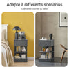 SoBuy FBT49-HG Noptieră - Noptieră cu 1 sertar și 2 rafturi, Masă laterală pentru dormitor - Dulap de depozitare modern L39 x P39 x H65 cm Gri