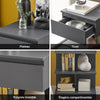 SoBuy FBT49-HG Noptieră - Noptieră cu 1 sertar și 2 rafturi, Masă laterală pentru dormitor - Dulap de depozitare modern L39 x P39 x H65 cm Gri