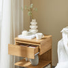 SoBuy FBT49-N Noptieră - Noptieră cu 1 sertar și 2 rafturi, Masă laterală pentru dormitor - Dulap de depozitare modern L39 x P39 x H65 cm Natural