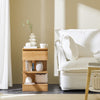 SoBuy FBT49-N Noptieră - Noptieră cu 1 sertar și 2 rafturi, Masă laterală pentru dormitor - Dulap de depozitare modern L39 x P39 x H65 cm Natural