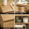 SoBuy FBT49-N Noptieră - Noptieră cu 1 sertar și 2 rafturi, Masă laterală pentru dormitor - Dulap de depozitare modern L39 x P39 x H65 cm Natural
