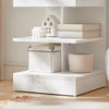 SoBuy FBT49-Wx2 Set de 2 Noptiere - Noptieră cu 1 sertar și 2 rafturi, Masă laterală pentru Dormitor - Mobilier modern de depozitare L39 x P39 x H65 cm Alb